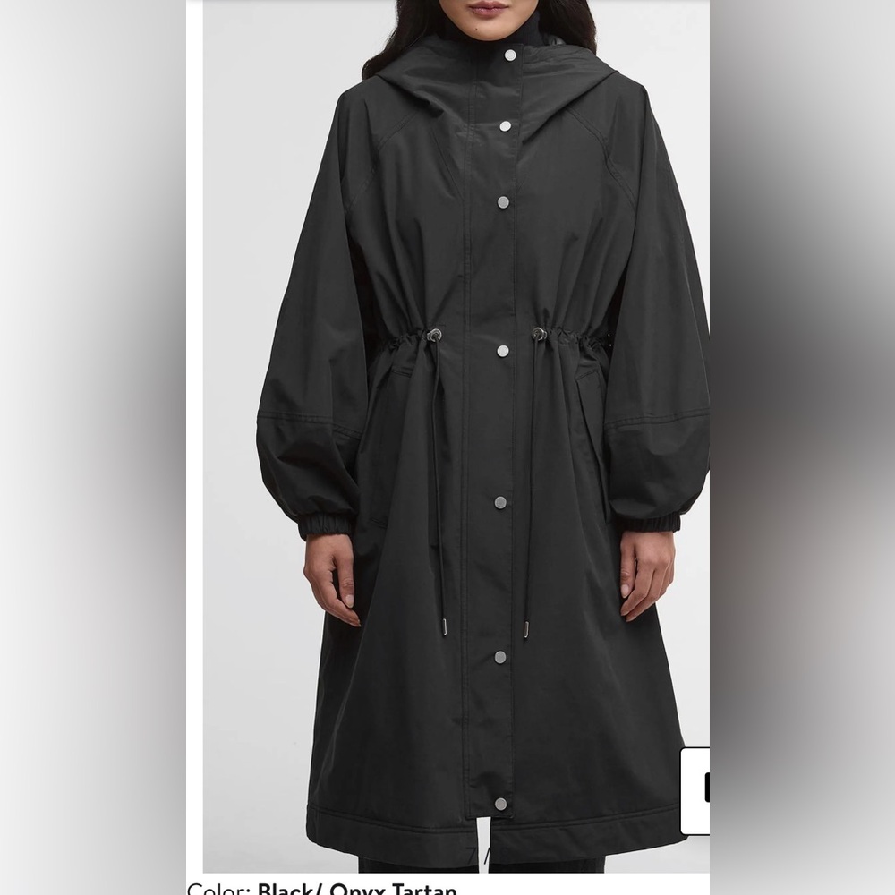 Barbour NEW Size US 8 Sidney Longline Waterproof Jacket Black - Picture 7 of 12